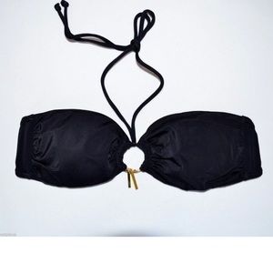 NWOT Victoria’s Secret black bandeau halter bikini